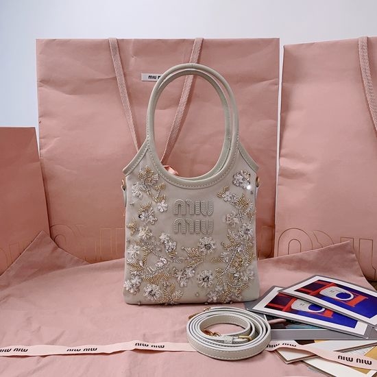 Miu Miu Stitched Ivy Satchel Delicate Embroidery 5BA281