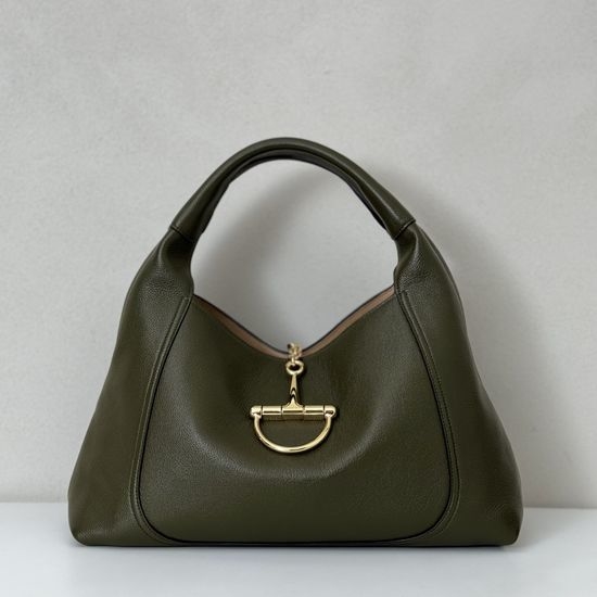 Gucci Litchi Grain Handbag Green 837466