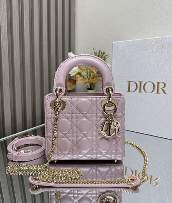 Christian Dior CD Lady Lambskin Handbag with Enamel Detail 0505