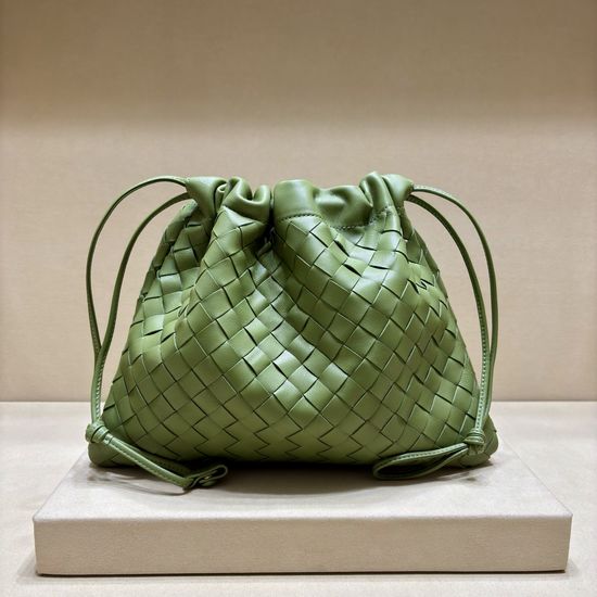 Bottega Veneta Dustbag Woven Leather Drawstring Handbag 3005