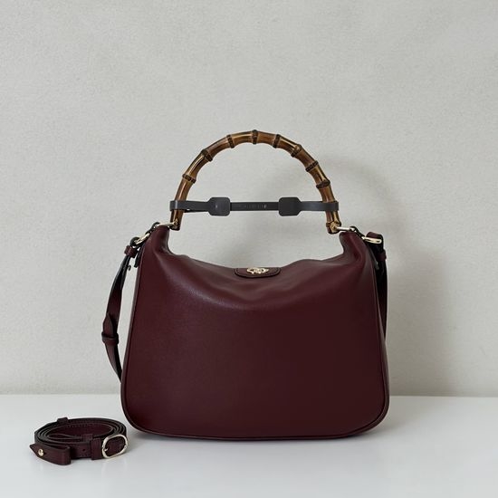 Gucci Burgundy Full Leather Top Quality Bag 799863
