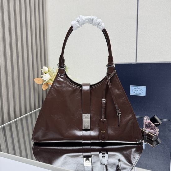 Prada Trapezoid Top Handle Leather Bag 1BG570