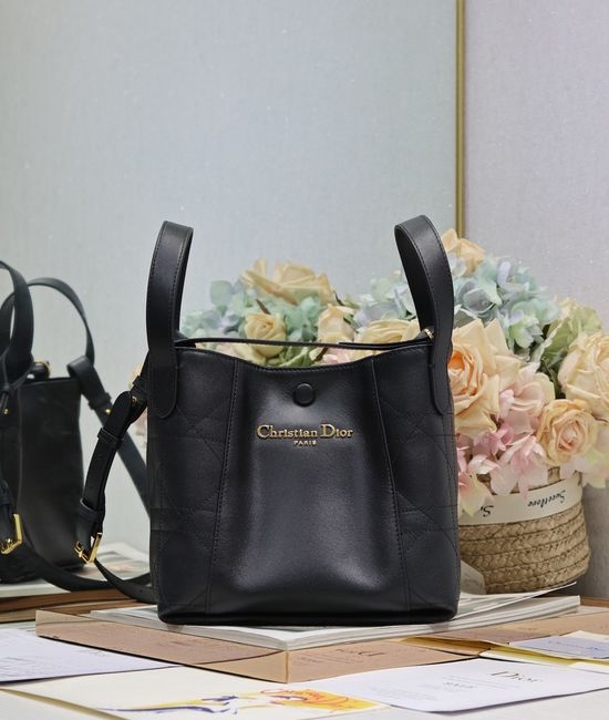 Christian Dior CD Signature Black Bucket Bag 2366