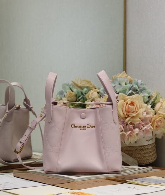Christian Dior CD Signature Pink Bucket Bag 2366