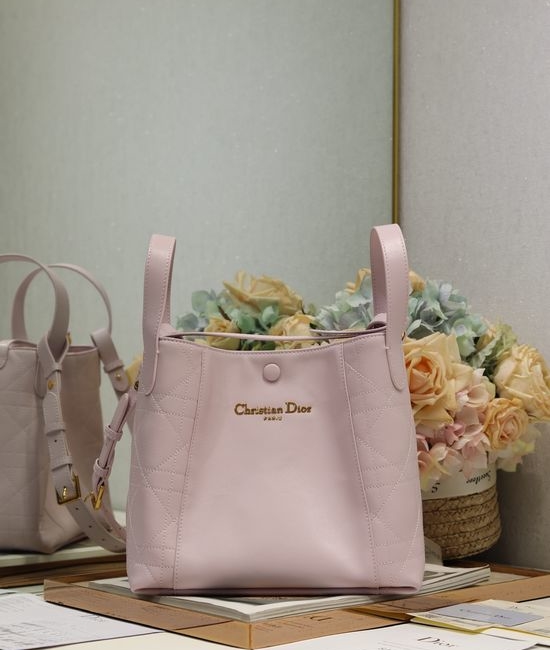 Christian Dior CD Signature Pink Medium Bucket Bag 2366