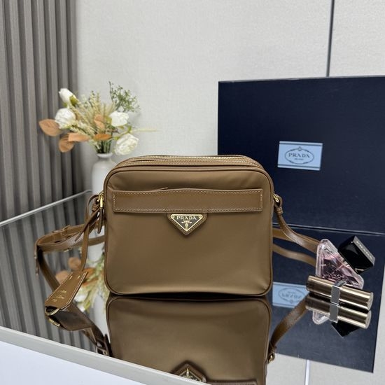 Prada Nylon Crossbody Bag with Leather Strap 1BH218
