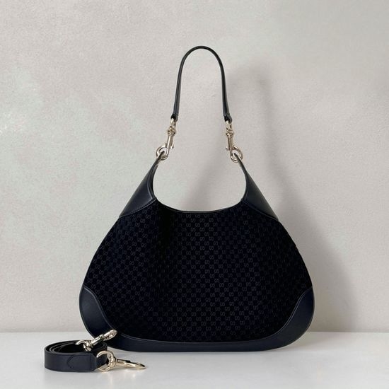 Gucci Grey Suede Embossed Satchel 834981