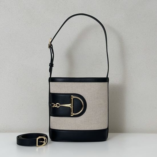 Gucci Tote Bag Canvas Black Leather 833665