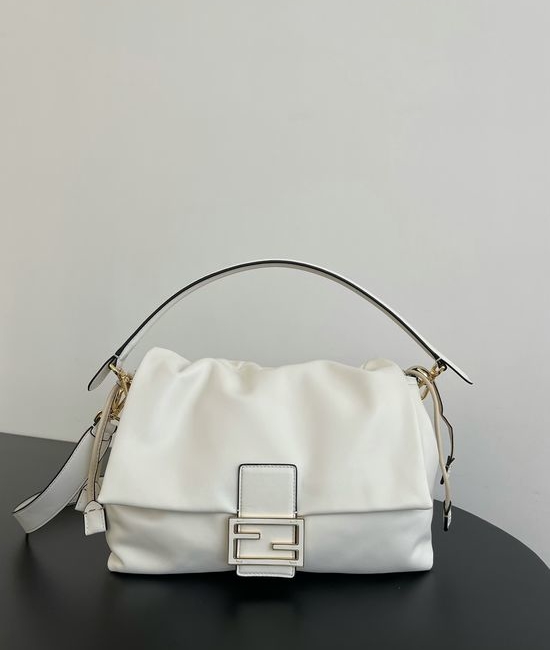 Fendi Mamma Baguette Lambskin Bag 8835 White