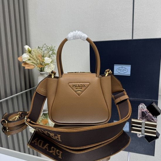 Prada Mini Leather Shoulder Bag with Dual Straps 1BA362
