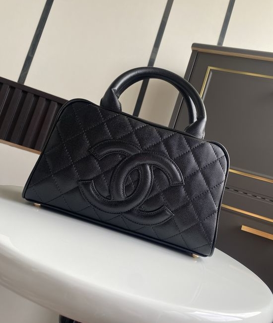 Chanel Vintagep Hilton Caviar Leather Shoulder Bag AS3034