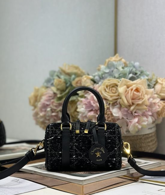Christian Dior CD Groove16 Black Tweed Mini Bag 1365