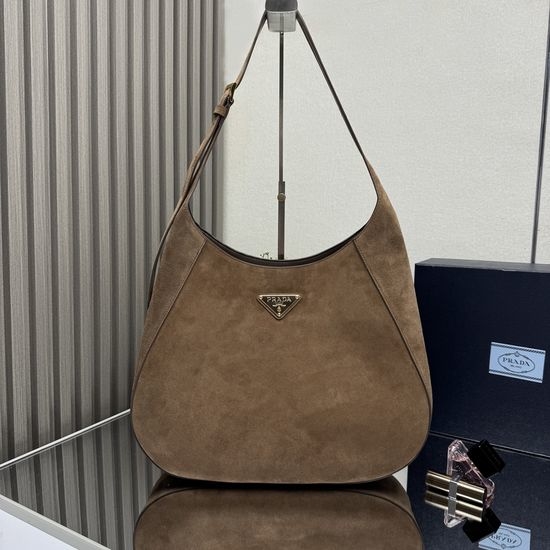 Prada Cleo Extra Large Shoulder Bag in Deer Grain Leather