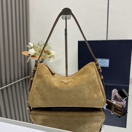 Prada Aimee Hobo Suede Leather Shoulder Bag 1BC229