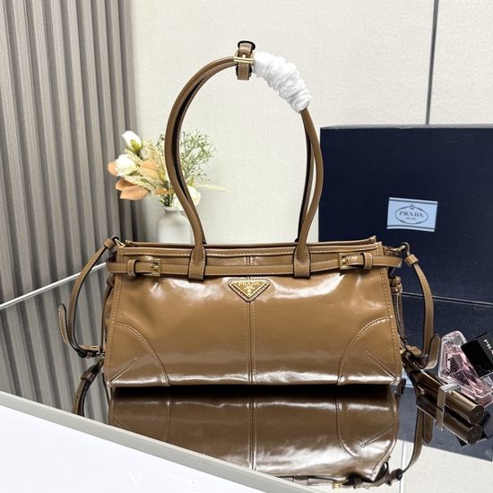 Prada LuxSoft Leather Satchel Handbag 1BA426