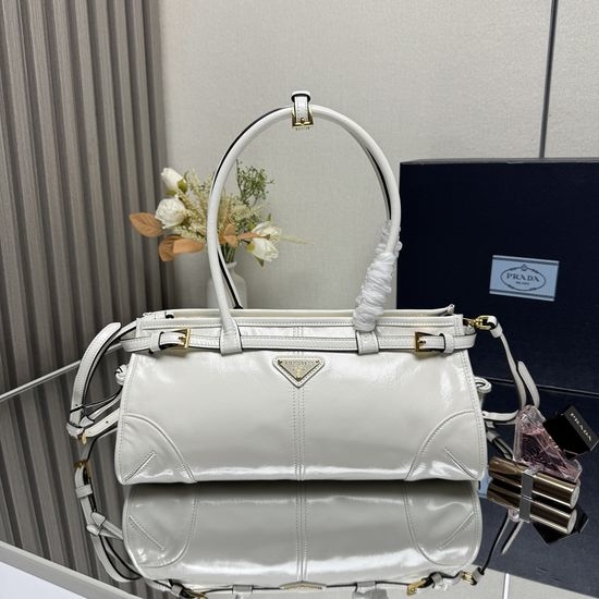Prada LuxSoft Leather Satchel Handbag 1BA426
