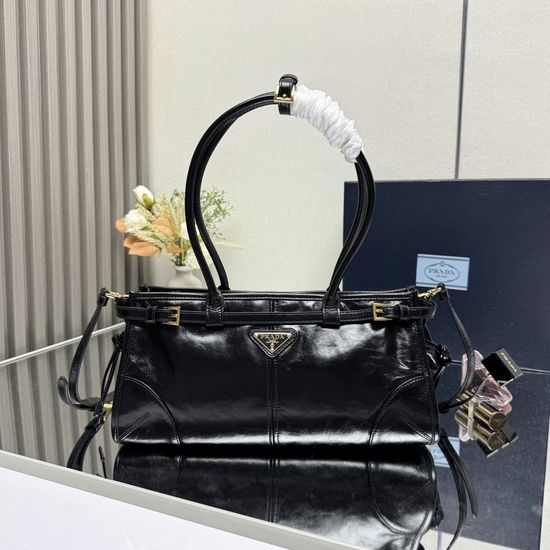 Prada LuxSoft Waxed Leather Long Handle Bag 1BA426