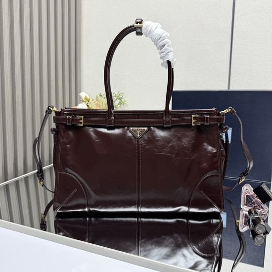 Prada LusSolf Leather Tote Shoulder Bag 1BA433