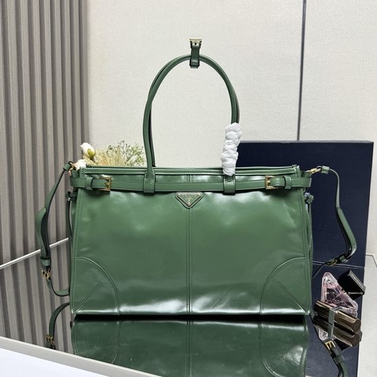 Prada LusSolf Leather Tote Shoulder Bag 1BA433