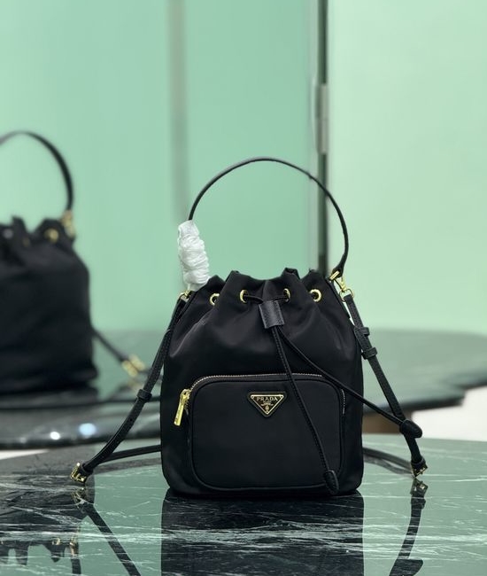 Prada Nylon Bucket Shoulder Bag 1BH038