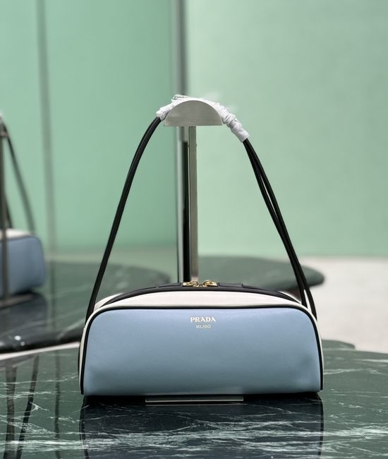 Prada Bowling Contrast Trim Leather Bag 1BC249