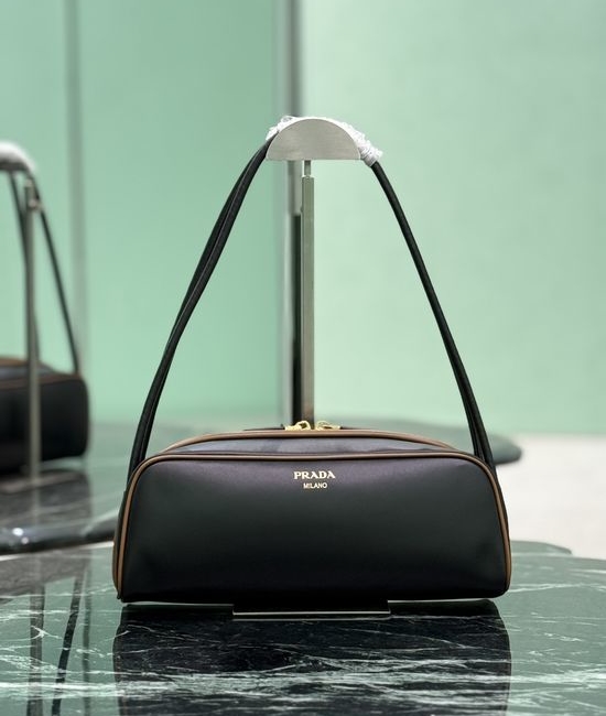 Prada Bowling Contrast Trim Leather Bag 1BC249