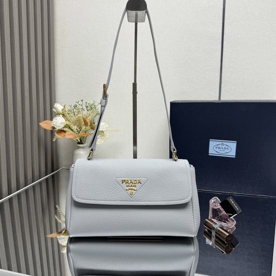 Prada Grained Leather Adjustable Strap Shoulder Bag 1BN022