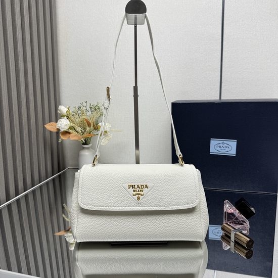 Prada Grained Leather Adjustable Strap Shoulder Bag 1BN022