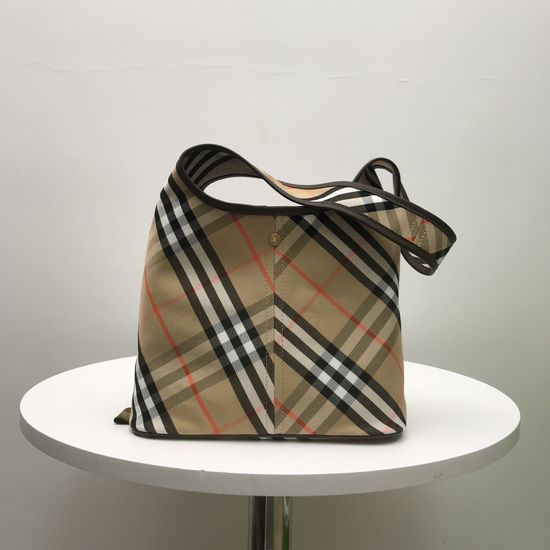 Burberry Cotton Twill Check Shoulder Bag 16130