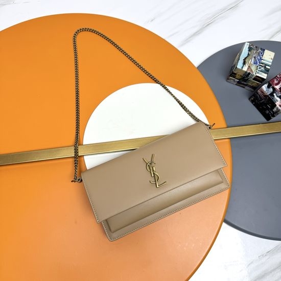 Yves Saint Laurent YSL SUNSET BOX Leather Clutch 810997