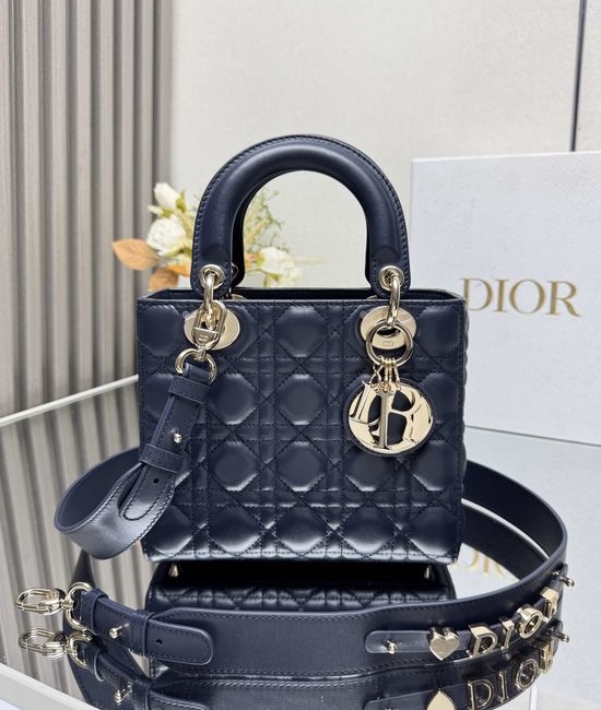 Christian Dior CD Lady My ABC Sapphire Sheepskin Bag