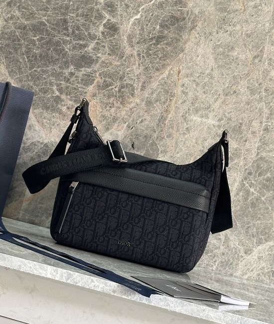 Christian Dior CD Rider Soft Water Dumpling Bag with Oblique Print 525