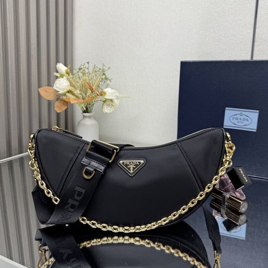 Prada Re-Nylon Crescent Crossbody Bag 1BH222