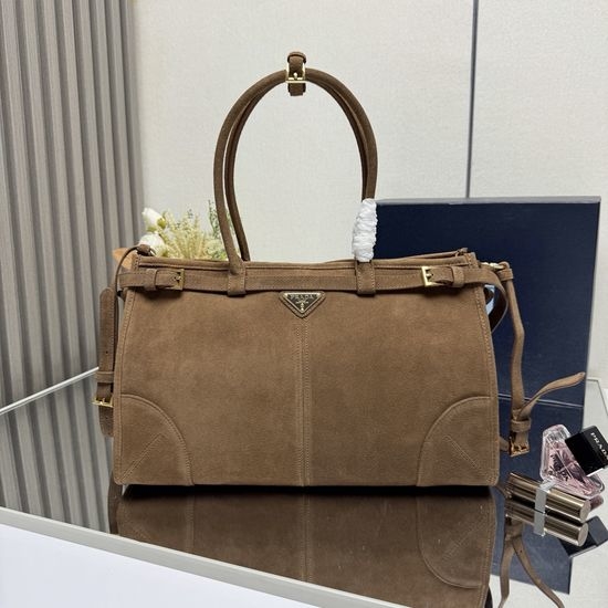 Prada Nubuck Tote Adjustable Strap Spacious 1BA433