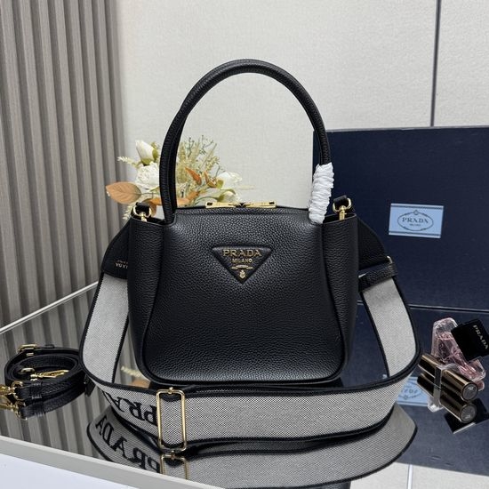 Prada Textured Leather Shoulder Bag 1BC145