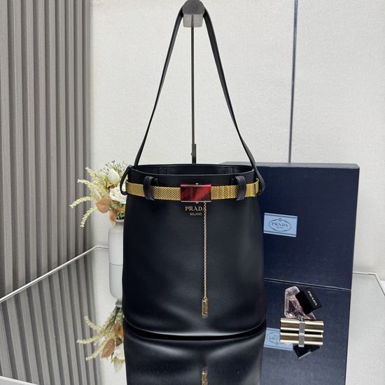 Prada Buckle Bucket Bag 1BE085