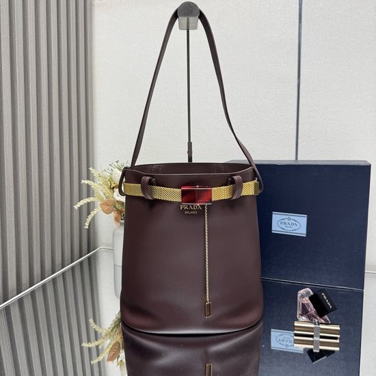 Prada 1BE085 Metal Chain Belt Bucket Bag
