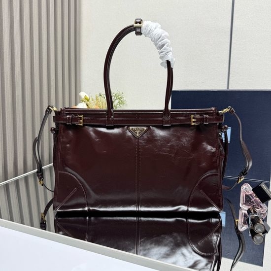 Prada LusSolf Patent Leather Tote Bag 1BA433