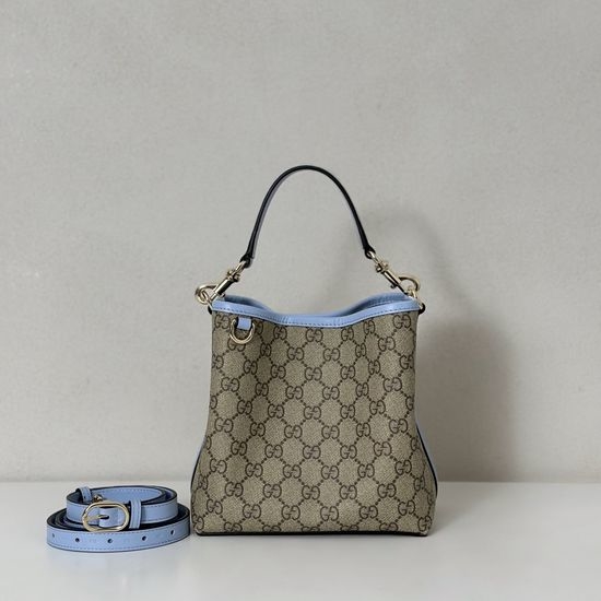 Gucci Coffee Rubber Light Blue Handbag 815118