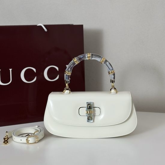 Gucci White Leather Tote Handbag 827750