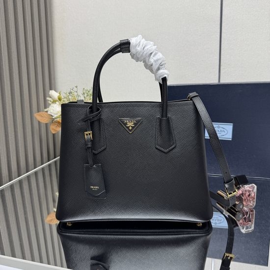 Prada Double Handbag Elegant Metal Logo Bag 1BG775