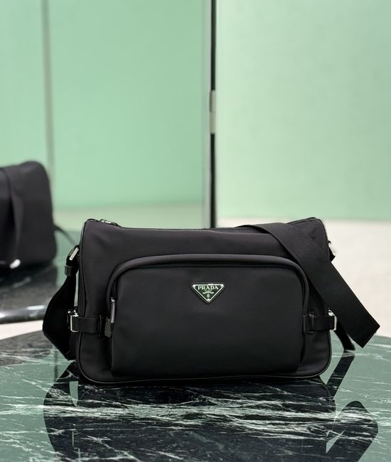 Prada Re-Nylon Messenger Bag with Leather Details 2VH191