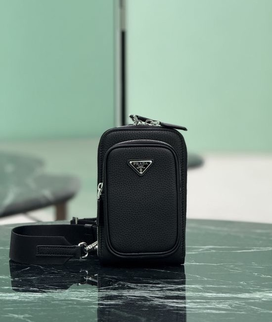 Prada Leather Phone Bag with Card Slots 2ZH195