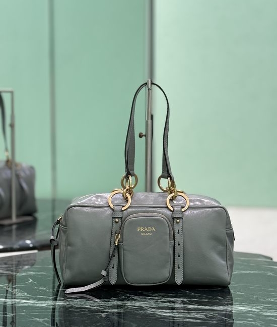 Prada Soft Lux Leather Shoulder Handbag 1BB138