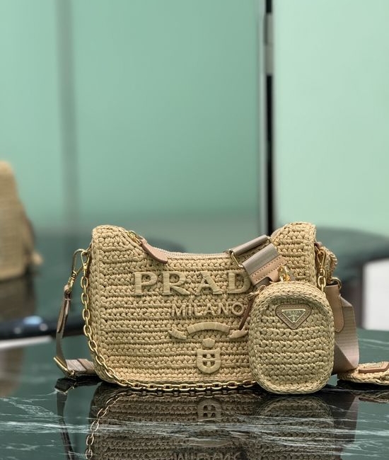 Prada Hobo Three-in-One Woven Bag 1BH204 2230