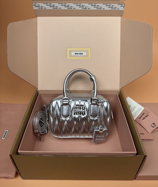 Miu Miu Arcadie Matelasse Bowling Bag 5BB123