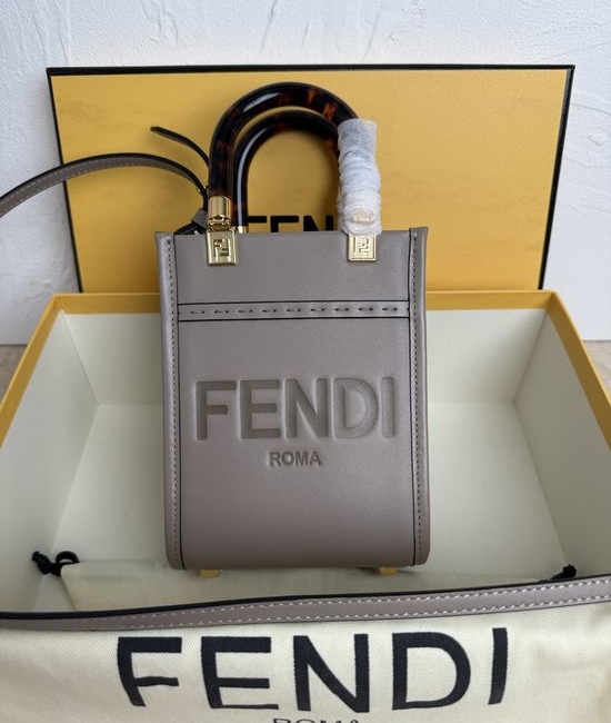 Fendi Sunshine Mini Leather Handbag with Acrylic Handle 8002