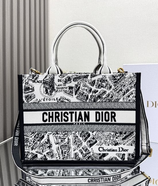 Christian Dior CD Book Tote with D-Stripes Embroidery 1286