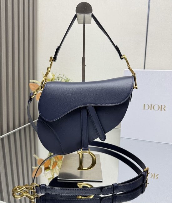 Christian Dior CD Saddle Bag Epsom Navy Blue 93271