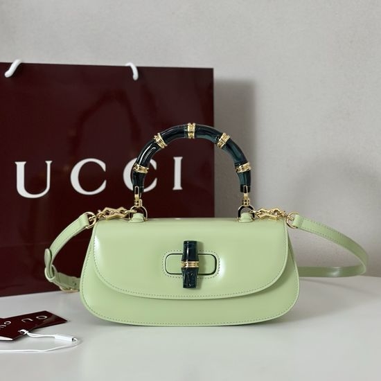 Gucci Light Green Leather Tote Handbag 827750